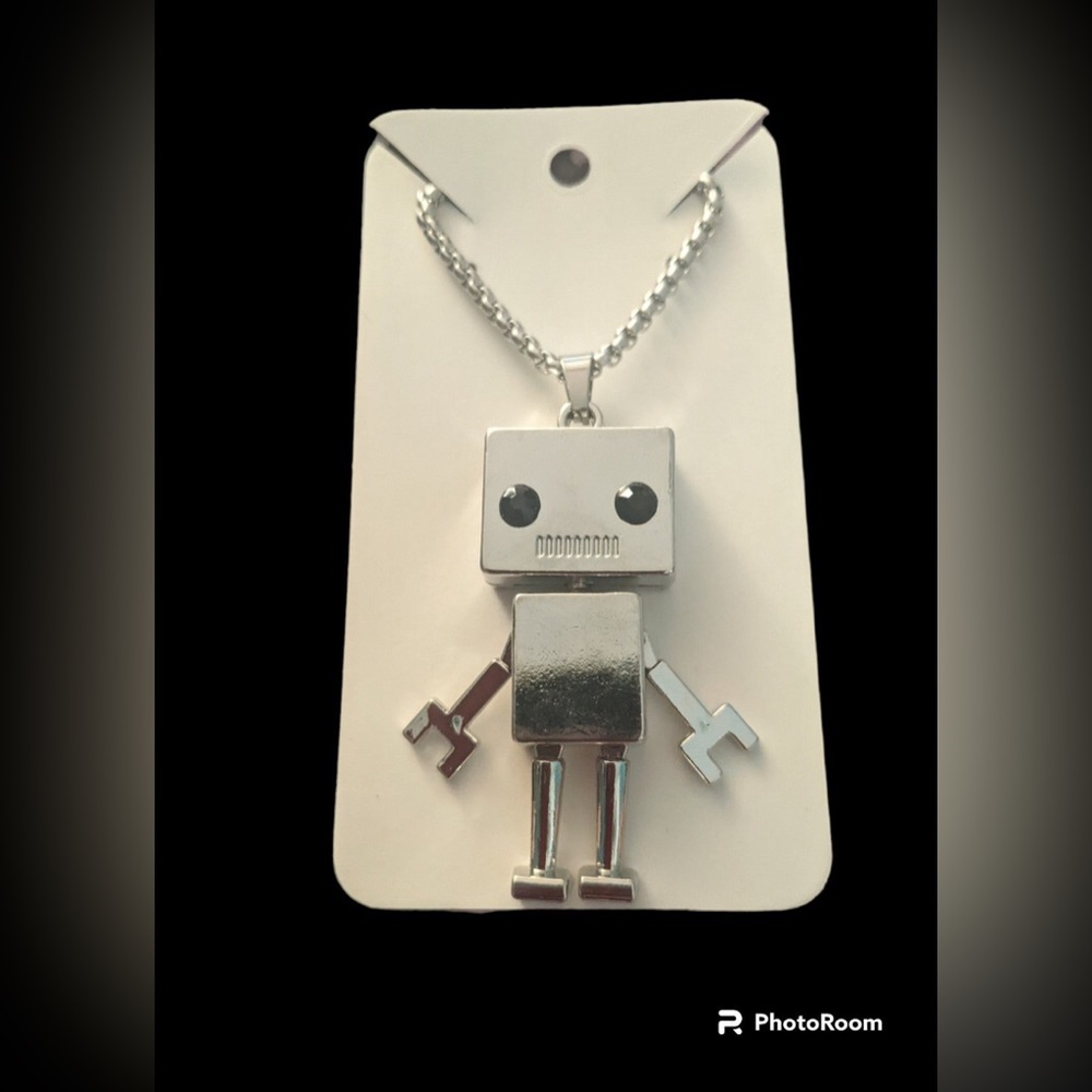Movable Mechanical l Robotics Stainless Steel Pendant Necklace NEW!